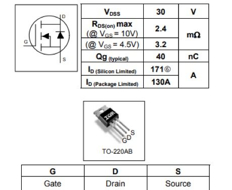 Infineon mosfet IRLB8314PBF