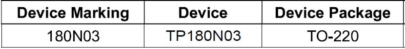 Topdiode Mosfet TP180N03 Package