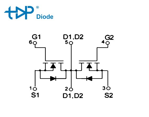 MOSFET SOT-23-6L N and P-Channel TP2003-Topdiode